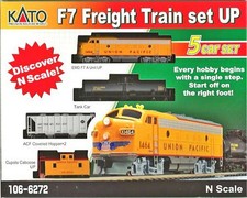 N Kato 1060050 F7 Freight Starter Set (20852 & 106-6272)  Train, Track, Power picture