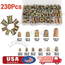 230Pcs THREADED HEX DRIVE INSERT FIXING WOOD SCREW INSERTS NUTS M4/M5/M6M8/M10 picture