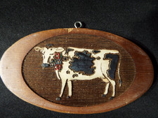 Vintage ~ Wooden Cow Ornament ~ Hand Crafted ~ Rustic picture
