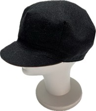 Vintage Burberry London Newsboy Cap Charcoal/Black Wool Made in England picture