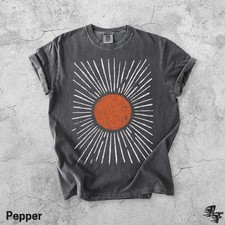 Retro Sun Shirt Celestial Sky Graphic Tee Vintage Hippie Groovy Nature Lover picture