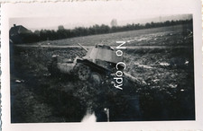 Photo WW2 France French Tank Stuck In Trench X197 picture