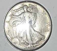 1945 D Walking Liberty Silver Half Dollar #9092 picture