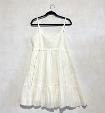 SHYANNE White Tiered Tie Back Dress 100% Cotton, Medium picture