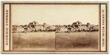 George Conrad Syracuse Sicily Panorama Rare Stereo Card Albumen Photo 1860 S1061 picture