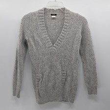 J.Crew Women's V-Neck Sweater Size XS Gray Speckled Wool Mohair Angora Vintage  picture