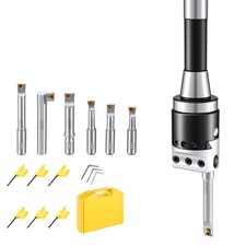 Uimoso R8 Boring Head Set with 2 in Indexable Bars, R8 Shank, 7/16