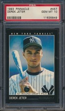 1993 PINNACLE BASEBALL 45 DEREK JETER RC PSA 10 GEM MINT HOF ROOKIE CRACKED CASE picture