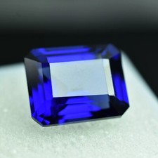 AAA Quality Flawless BLUE Sapphire Emerald Cut 21.15 Ct CERTIFIED Loose Gemstone picture