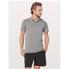 lululemon athletica Men's Metal Vent Tech Polo size m color Slate/White A14 picture