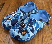 A Bathing Ape BAPE ABC Crocs Camo Blue sz 11 USED NO BAG picture