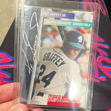 Ken Griffey Jr. 1994 Super Nintendo Seattle Mariners Baseball Card Damaged picture