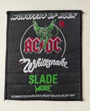 RARE VINTAGE 1981 AC/DC WHITESNAKE SLADE DONINGTON PARK MONSTERS of ROCK PATCH picture