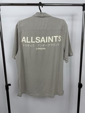 Allsaints London Hawaiian Shirt Big Logo Oversize Small Size Short Sleeve picture