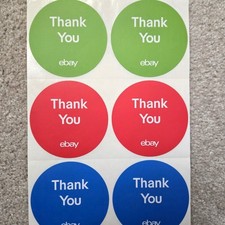 3” eBay Thank You Stickers Pack of 100 Red Blue and Green New picture