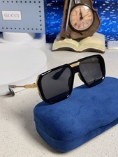 Gucci GG1240S Black Gold Aviator Sunglasses Dark Grey Lens Unisex Retro picture