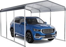 10x15 ft Metal Carport Galvanized Steel Hardtop Roof Car Canopy Shelter Garage picture