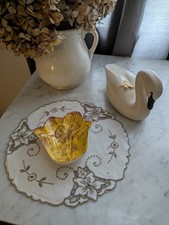 RARE Stangl Pottery Yellow Terra Rose Tulip Butter Pat or Nut/Candy/Trinket Dish picture