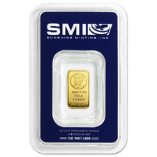 1 Gram Sunshine Mint .9999 Fine Gold Bar In Assay Mint Mark SI picture