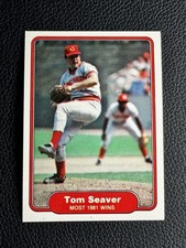 ‼️STELLAR VINTAGE‼️1982 Fleer 'Most Wins' Tom Seaver #645 Cincinnati Reds HOF picture