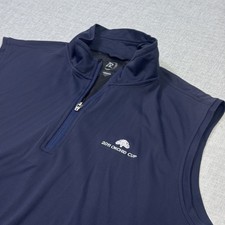 Zero Restriction 1/4 Zip Golf Vest Mens XL Blue Sleeveless Mock Neck Performance picture
