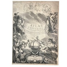1757 Robert de Vaugondy ATLAS UNIVERSEL Title Page Original Antique Map Print picture