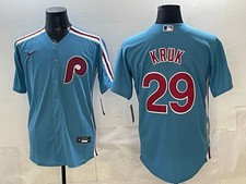Men's MLB Philadelphia Phillies #29 John Kruk Alternate Limited Jersey - Blue picture
