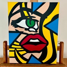 SAD AND LONELY original modern pop art hand painted acrylic painting on canvas picture