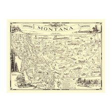 Old Map of Montana 1937 - Vintage Montana Art picture