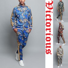 MEN'S Floral Tiger Track Pants & Jacket Jogging Track Suit Set  S~5X   ST559 picture