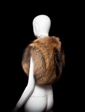 Genuine Long-haired Finn Raccoon Fur Bolero Shrug Jacket picture