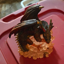 Fantasy Dragon Figurine Statue on Decorative Crystal-Look Base picture