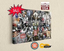 Banksy Collage Canvas Wall Art - Unique Home Decor Piece picture