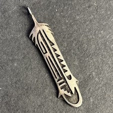 Watson Honanie Hopi Vintage Sterling Silver Pendant Figural Feather 2” Ae picture