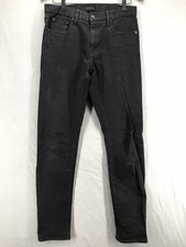 UNIQLO Selvedge Jeans Men 30x34 Black Slim Straight Mid Rise Stretch Denim picture