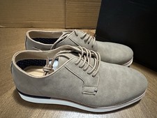 Vance Co Mens Derby Shoes Size 10 Taupe Lace Up Plain Toe Comfort Foam picture