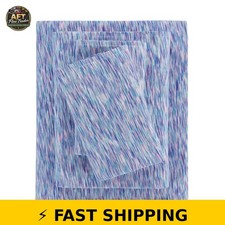 Mainstays 100% Cotton Jersey Bed Sheet Set, Full, Purple Crackle picture