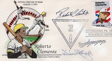 DUAL-SIGNED 1984 Roberto Clemente First Day of Issue picture