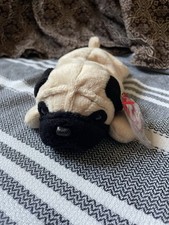 TY The Beanie Babies Collection - Pugsly The Pug - With Tag Protector picture