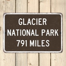 Custom Glacier National Park Distance Road Sign Metal Highway Mileage Sign picture