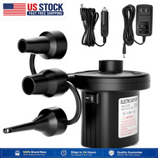 2-Way Electric Air Pump w/Car Charger, Inflate Deflate for Mattress Pool Float picture