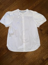 NWT J.Crew Classic-Fit Short Puff-Sleeve Shirt - White - Size 10 picture
