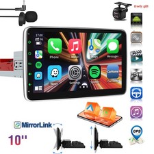 Single DIN Rotatable 10'' Android Auto tilted Touch Screen Car Stereo Radio GPS picture