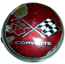 OEM Vintage 1975 -76 C3 Corvette Gas Fuel Door Cross Flags Sunburst Badge Emblem picture