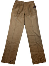 New $195 Santorelli Dress Pants Como 2 Men's 32 Unhemmed Tobacco Brown Italy picture