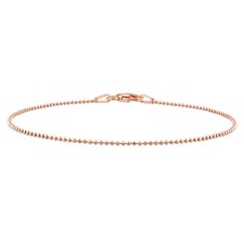AMOUR 1mm Ball Chain Bracelet In Rose Plated Sterling Silver, 7.5 In picture