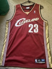 Rare Vintage Rookie Reebok Cleveland Cavaliers LeBron James #23 NBA White Sz 44 picture