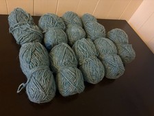 New Vintage Wool Tweed Yarn 9 Skeins Variegated Teal Pink Green picture