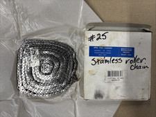 Jeffrey Whitney #25 304 Stainless Steel Roller Chain 10 FT 25RIV 480LK NOS picture