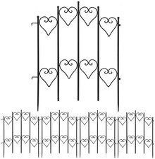 BLACK - AMAGABELI DECORATIVE GARDEN FENCE 27INX9FT OUTDOOR BORDER FENCE picture